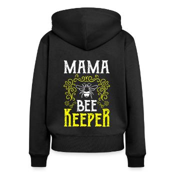 Mama Bee Keeper Shirt Gift - Women's Premium Organic Zip Hoodie - black - Back - Julia (174cm)