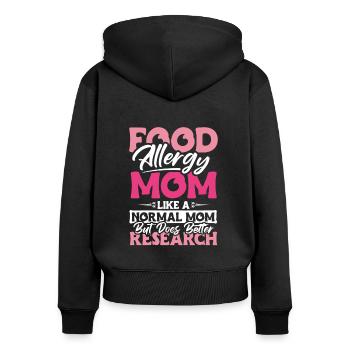 Food Allergy Mom Shirt Gift - Women's Premium Organic Zip Hoodie - black - Back - Julia (174cm)