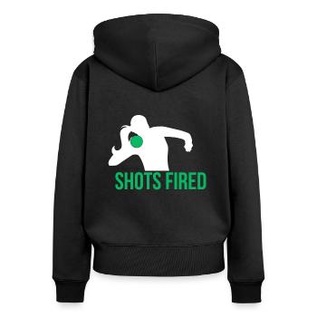 Shots Fired Shirt Shot Put Gift - Women's Premium Organic Zip Hoodie - black - Back - Julia (174cm)
