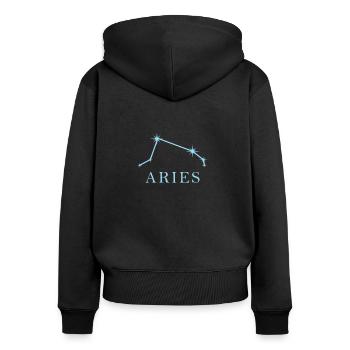 Sternkonstellation Sternzeichen Widder - Frauen Premium Bio Zip Hoodie - Schwarz - Hinten - Julia (174cm)