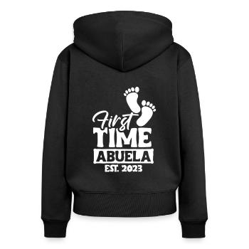 Première fois Abuela 2023 Chemise Cadeau Grand-mère - Sweat à capuche zippé Premium bio Femme - noir - Dos - Julia (174cm)