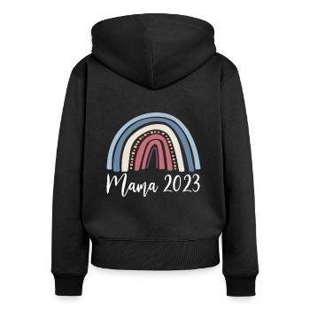 Vintage Retro Mama 2023 Shirt Gift - Women's Premium Organic Zip Hoodie - black - Back - Julia (174cm)
