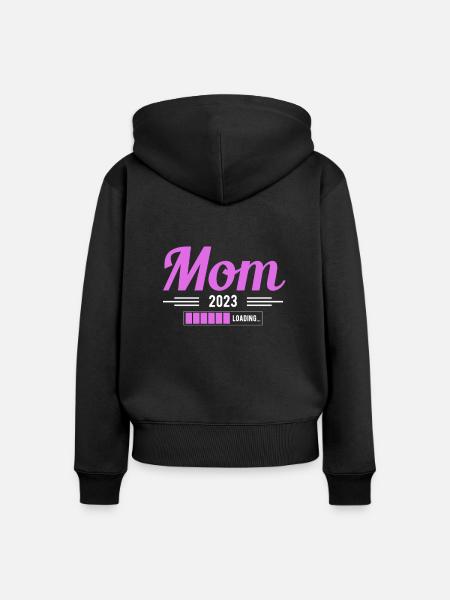 Mom 2023 Loading Shirt Geschenk - Frauen Premium Bio Zip Hoodie - Schwarz