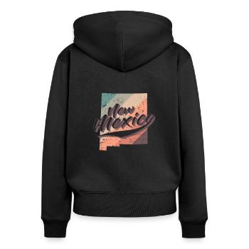 New Mexico USA Amerika Bundesstaat - Frauen Premium Bio Zip Hoodie - Schwarz - Hinten - Julia (174cm)