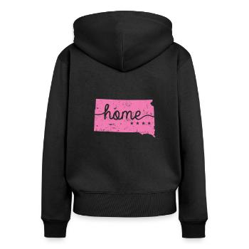 Dakota du Sud Accueil États-Unis Amérique - Sweat à capuche zippé Premium bio Femme - noir - Dos - Julia (174cm)
