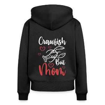 Crawfish Boil Mom Shirt Cadeau Fête des mères - Sweat à capuche zippé Premium bio Femme - noir - Dos - Julia (174cm)