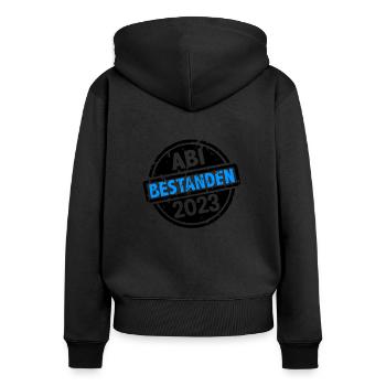 Abitur 2023 bestanden Abi Abiturient - Frauen Premium Bio Zip Hoodie - Schwarz - Hinten - Julia (174cm)