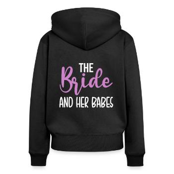La mariée et ses bébés - Sweat à capuche zippé Premium bio Femme - noir - Dos - Julia (174cm)
