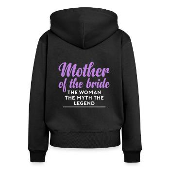 Brides Mom Mother Of The Bride Brautmutter Shirt - Frauen Premium Bio Zip Hoodie - Schwarz - Hinten - Julia (174cm)