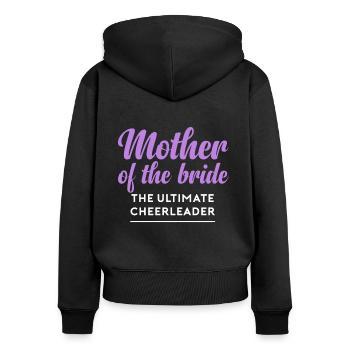 Brides Mom Mother Of The Bride Brautmutter Shirt - Frauen Premium Bio Zip Hoodie - Schwarz - Hinten - Julia (174cm)