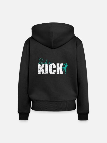 Side Kick Kickboxen - Frauen Premium Bio Zip Hoodie - Schwarz
