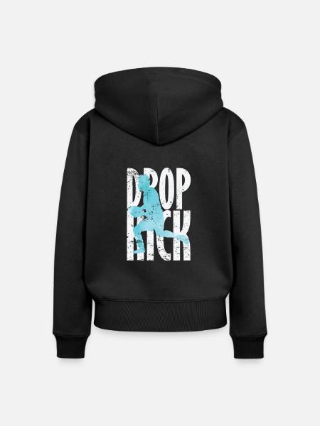 Drop Kick Rugby - Frauen Premium Bio Zip Hoodie - Schwarz