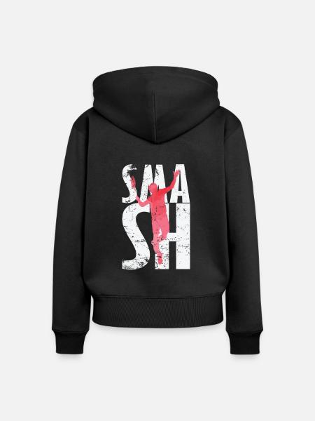 Smash Badminton - Frauen Premium Bio Zip Hoodie - Schwarz