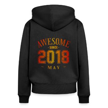 May 2018 - Birthday in May Awesome - Women's Premium Organic Zip Hoodie - black - Back - Julia (174cm)