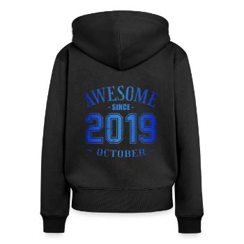 October 2019 - Birthday in October Awesome - Women's Premium Organic Zip Hoodie - black - Back - Julia (174cm)