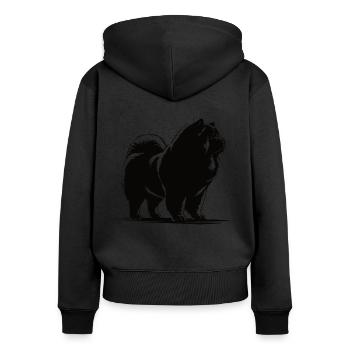 Chow Chow – Lionheart in a fluffy design - Women's Premium Organic Zip Hoodie - black - Back - Julia (174cm)