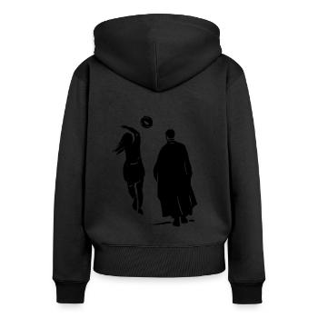 Soulèvement de solidarité avec l’Iran Manifestation Liberté - Sweat à capuche zippé Premium bio Femme - noir - Dos - Julia (174cm)