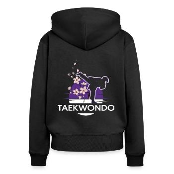 Allkampf Taekwondo-Girl TKD Tae-Kwon-Do - Frauen Premium Bio Zip Hoodie - Schwarz - Hinten - Julia (174cm)