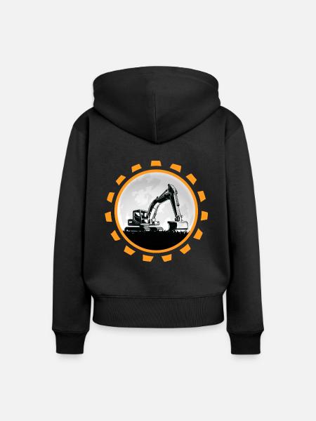 bagger baggerfahrer Baustelle Baggerschaufel - Frauen Premium Bio Zip Hoodie - Schwarz