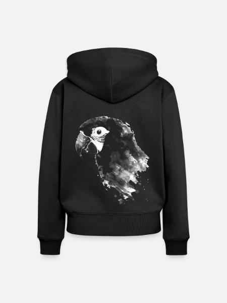 Papagei - Frauen Premium Bio Zip Hoodie - Schwarz