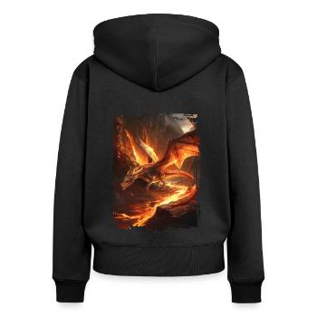 Cerf-volant - Sweat à capuche zippé Premium bio Femme - noir - Dos - Julia (174cm)