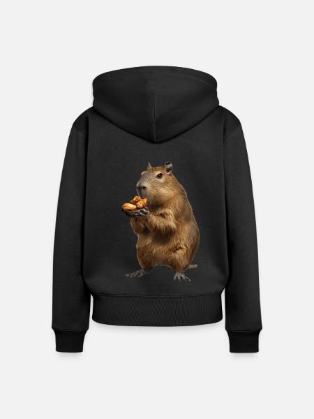 Wasserschwein - Frauen Premium Bio Zip Hoodie - Schwarz