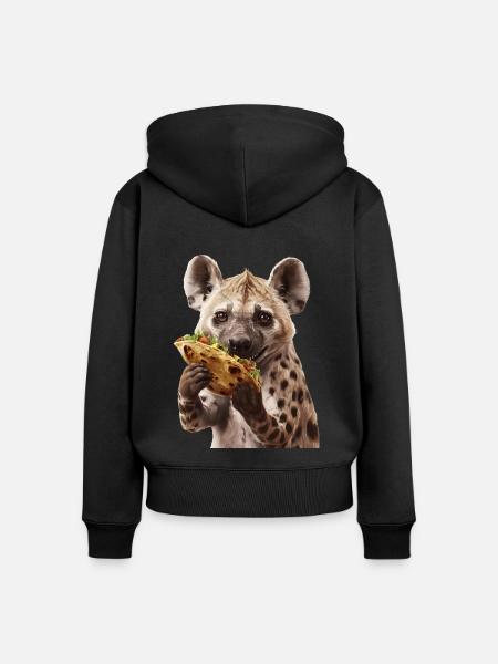 Hyäne - Frauen Premium Bio Zip Hoodie - Schwarz