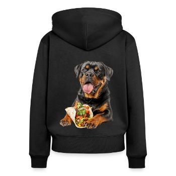 Rottweiler - Sweat à capuche zippé Premium bio Femme - noir - Dos - Julia (174cm)