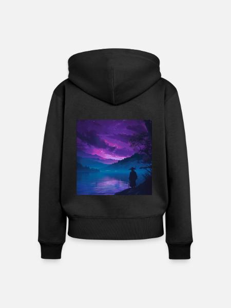 Japan - Frauen Premium Bio Zip Hoodie - Schwarz
