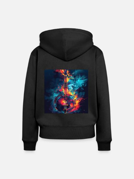 Banjo - Frauen Premium Bio Zip Hoodie - Schwarz