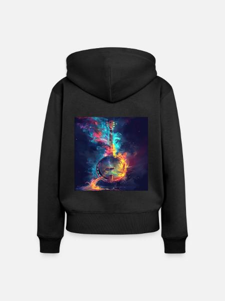 Banjo - Frauen Premium Bio Zip Hoodie - Schwarz
