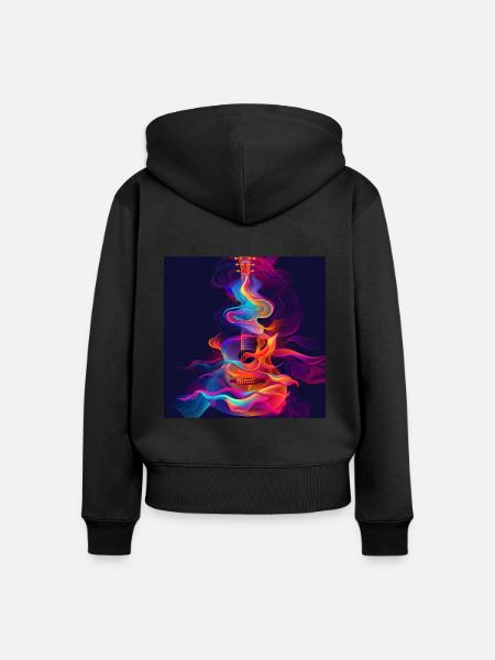 Gitarre - Frauen Premium Bio Zip Hoodie - Schwarz
