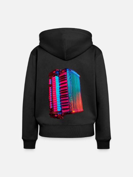 Akkordeon - Frauen Premium Bio Zip Hoodie - Schwarz