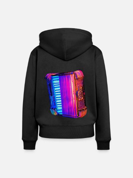 Akkordeon - Frauen Premium Bio Zip Hoodie - Schwarz