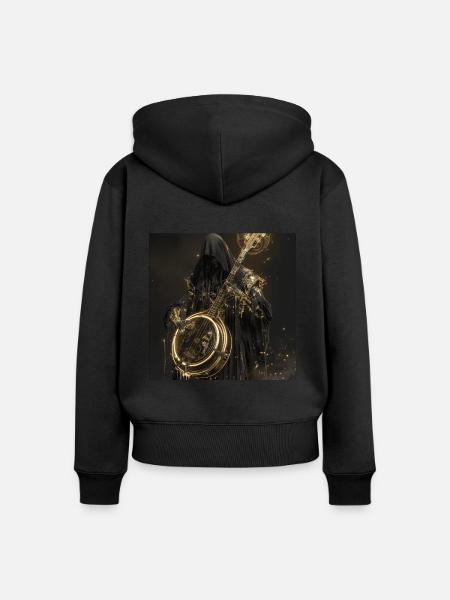 Banjo - Frauen Premium Bio Zip Hoodie - Schwarz
