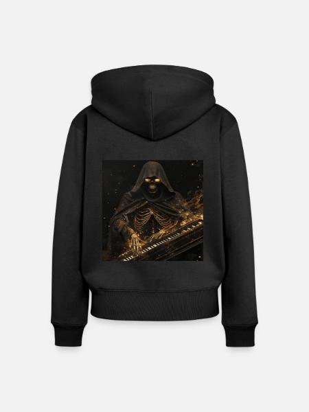 Klavier - Frauen Premium Bio Zip Hoodie - Schwarz