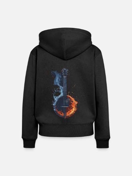 Banjo - Frauen Premium Bio Zip Hoodie - Schwarz