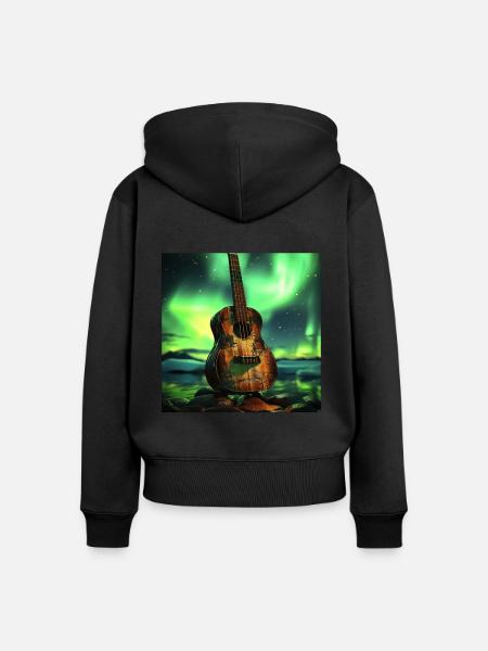 Ukulele - Frauen Premium Bio Zip Hoodie - Schwarz