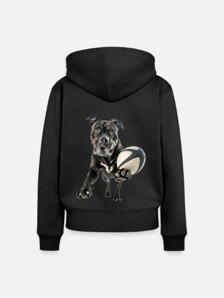 Cane Corso - Frauen Premium Bio Zip Hoodie - Schwarz