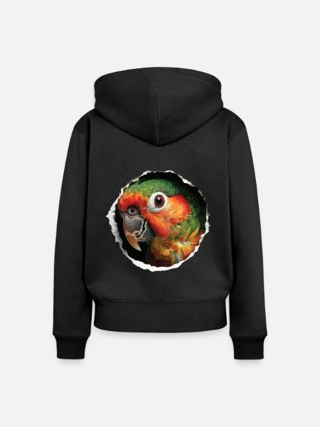 Sittiche - Frauen Premium Bio Zip Hoodie - Schwarz