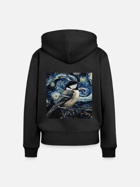 Meise - Frauen Premium Bio Zip Hoodie - Schwarz