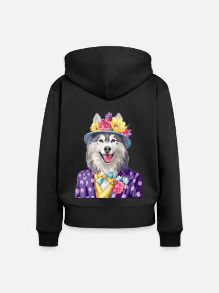 Alaskan Malamute - Frauen Premium Bio Zip Hoodie - Schwarz