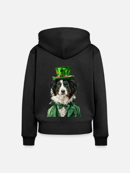Border Collie - Frauen Premium Bio Zip Hoodie - Schwarz