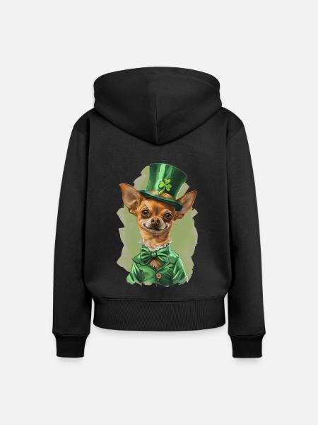 Chihuahua - Frauen Premium Bio Zip Hoodie - Schwarz