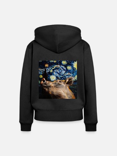 Warzenschwein - Frauen Premium Bio Zip Hoodie - Schwarz