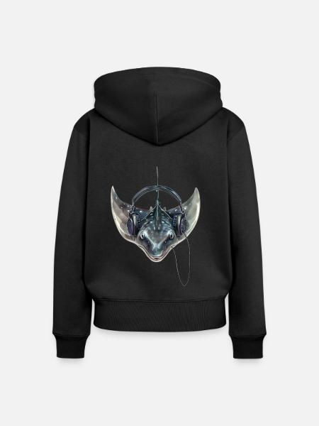 Stachelrochen - Frauen Premium Bio Zip Hoodie - Schwarz