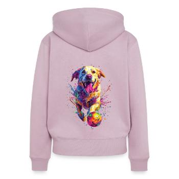 Labrador Retriever - Frauen Premium Bio Zip Hoodie - Altrosa - Hinten - Julia (174cm)