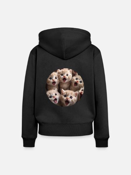 Schottische Faltohrkatze - Frauen Premium Bio Zip Hoodie - Schwarz