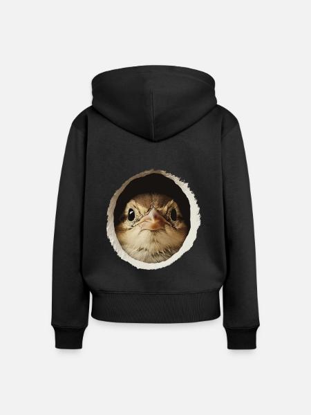 Finch Bird - Frauen Premium Bio Zip Hoodie - Schwarz