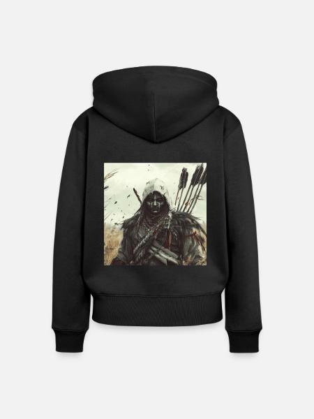 Indisch - Frauen Premium Bio Zip Hoodie - Schwarz